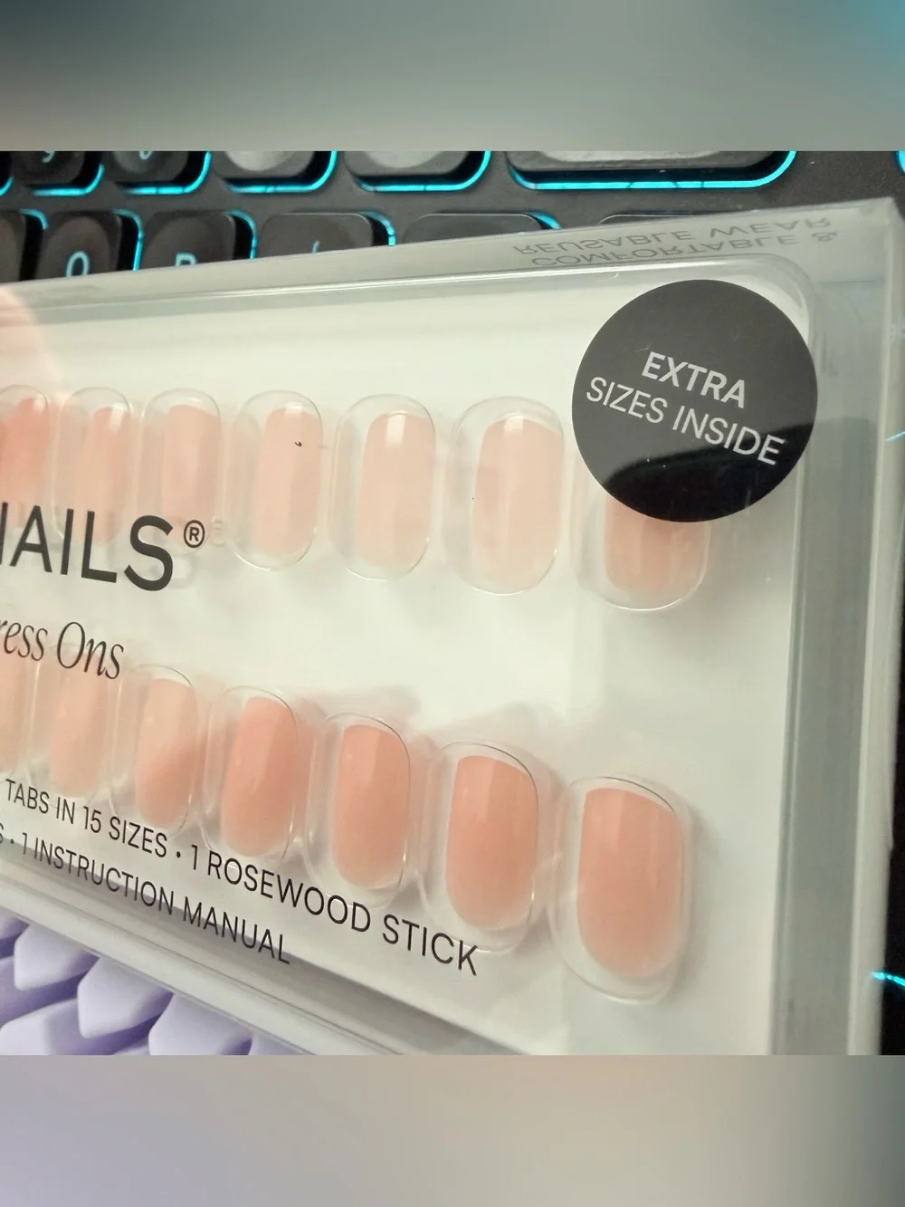 New DooNails Soft Gel Press On Nails - Classic French Extra Short Square